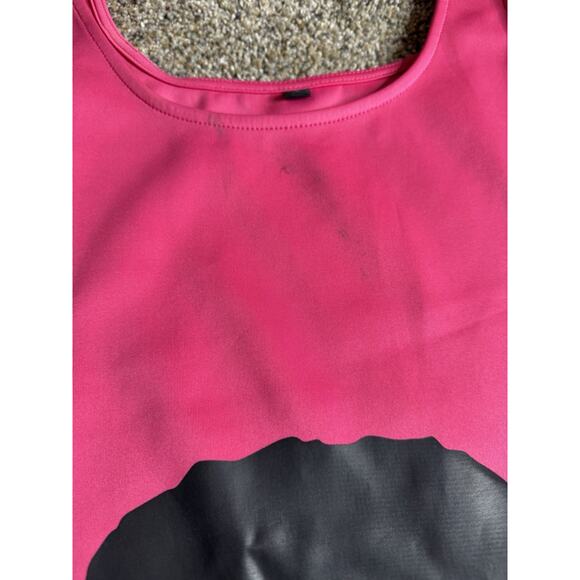 ASAALI Jean Co. Pink Bodycon Dress Bright Pink Graphic Size Small - Picture 3 of 9